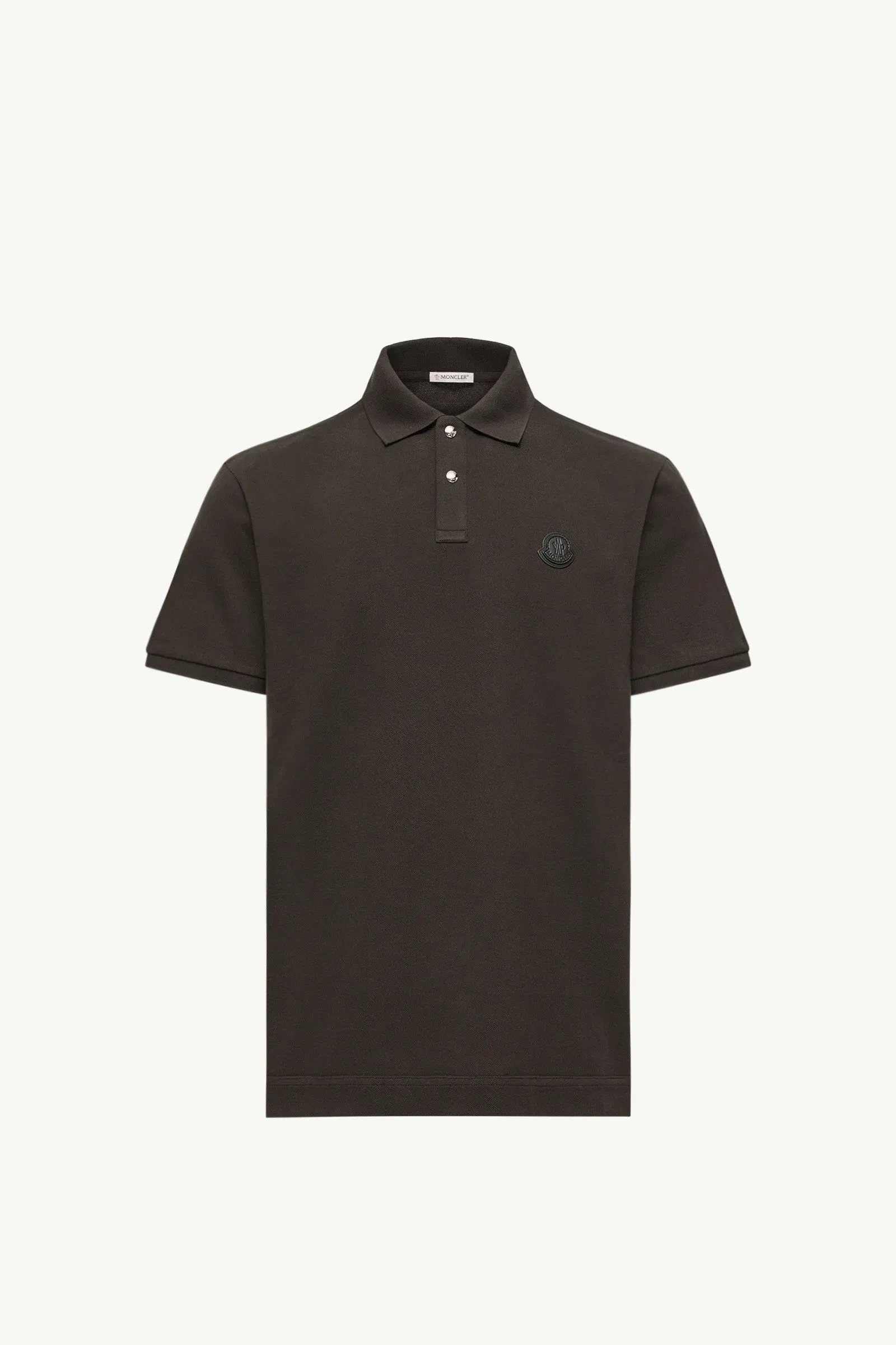 Moncler Logo Patch Cotton Piquet Polo Shirt Olive Green Olive Green