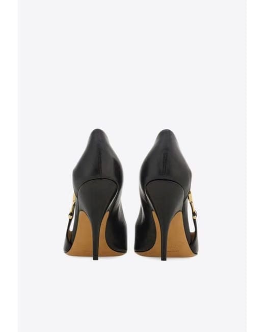 Women's White Tulip 95 F Buckle Leather Court Shoes