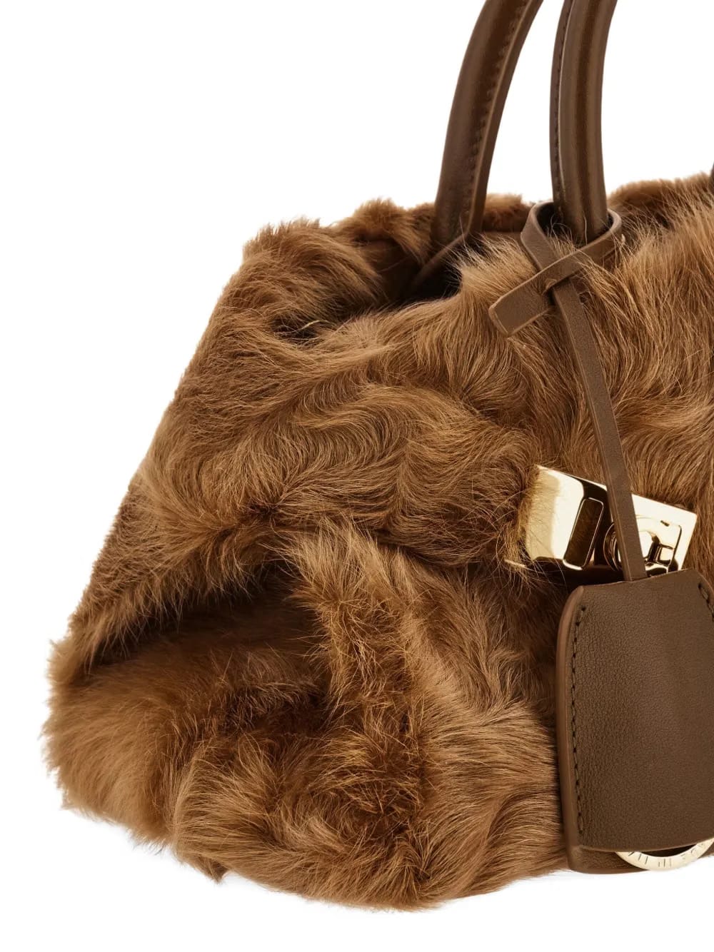 mini Hug shearling buckle cross body bag