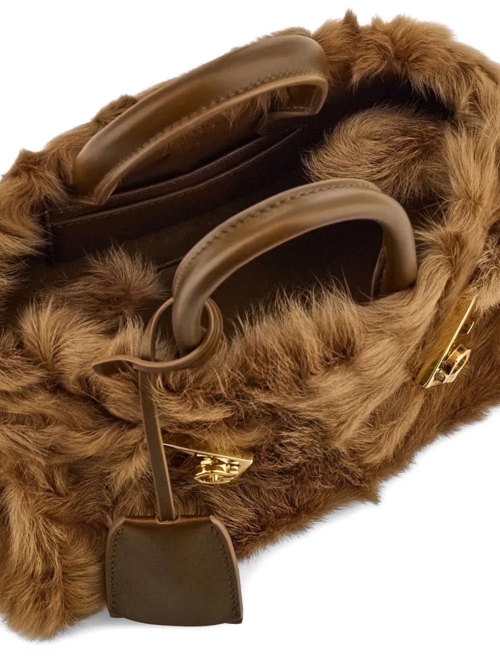 mini Hug shearling buckle cross body bag