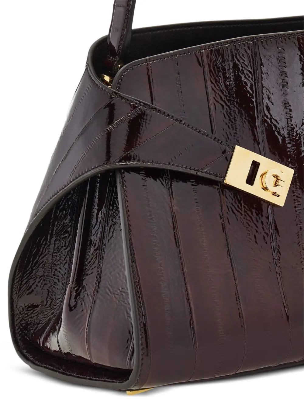 medium Hug Gancini-buckles eel-skin shoulder bag