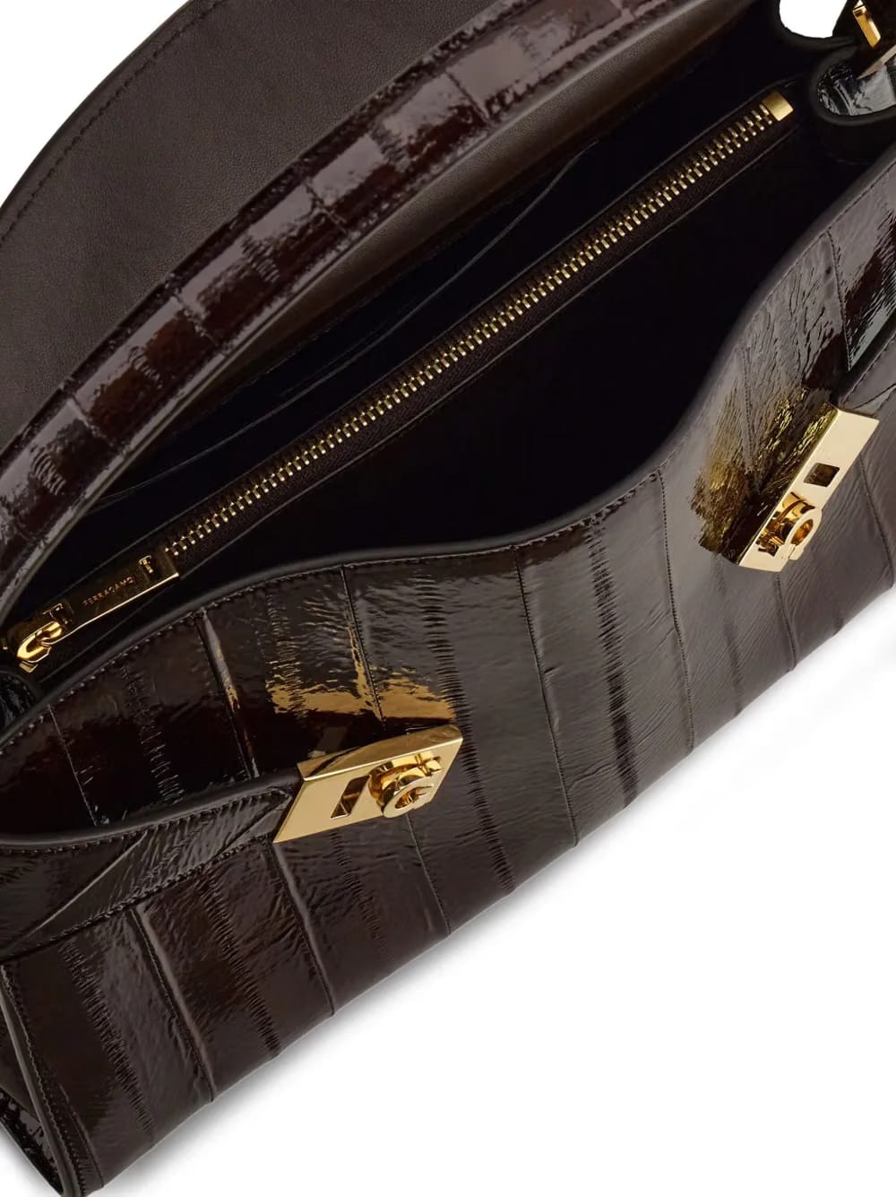 medium Hug Gancini-buckles eel-skin shoulder bag
