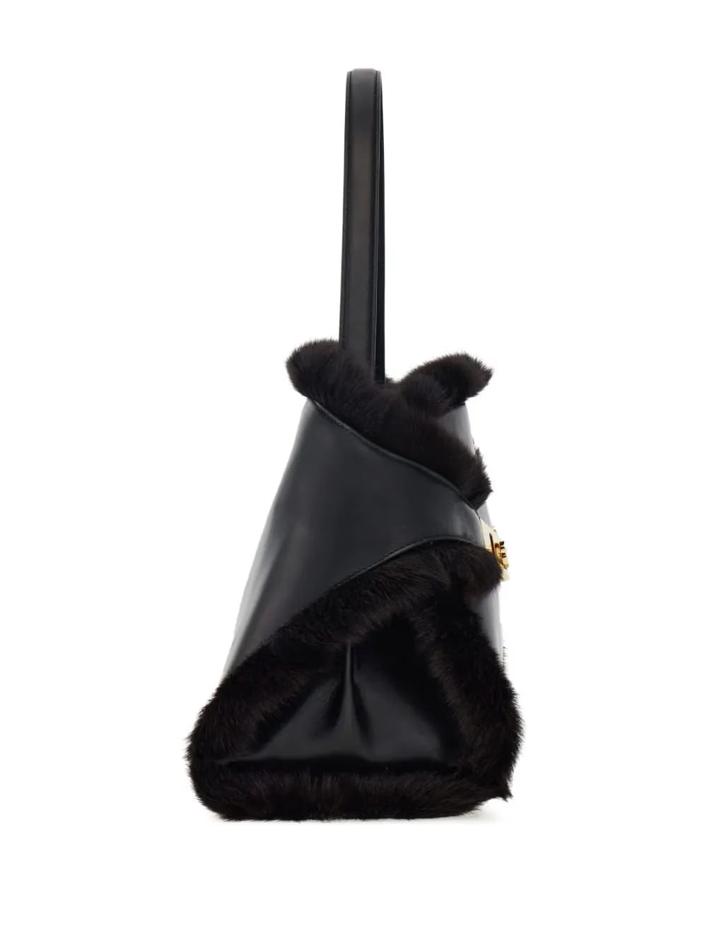 medium Hug Soft fur-trimmed shoulder bag