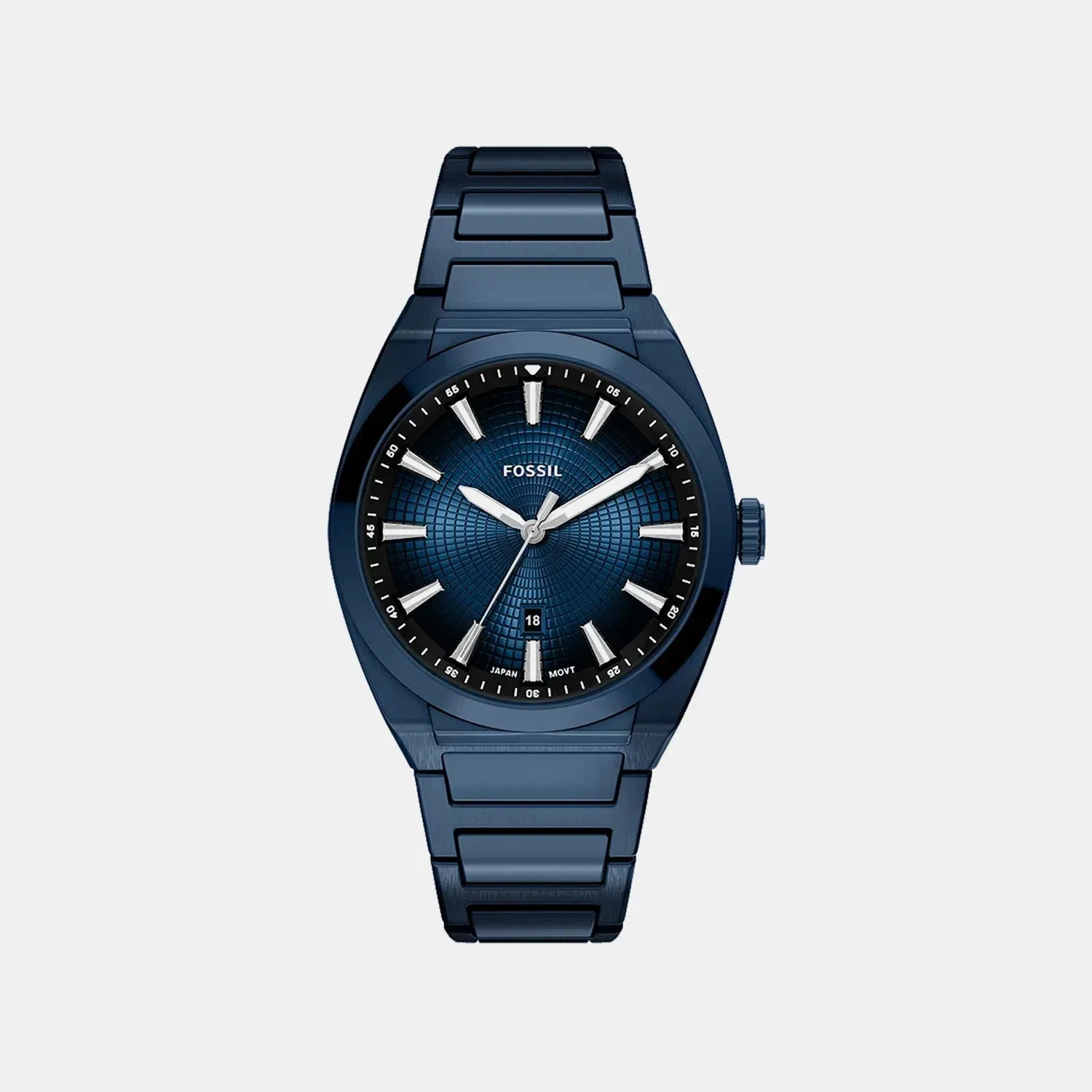 Fossil Everett Men Quartz Blue Dial Analog Stainless Steel Watch Fs6169