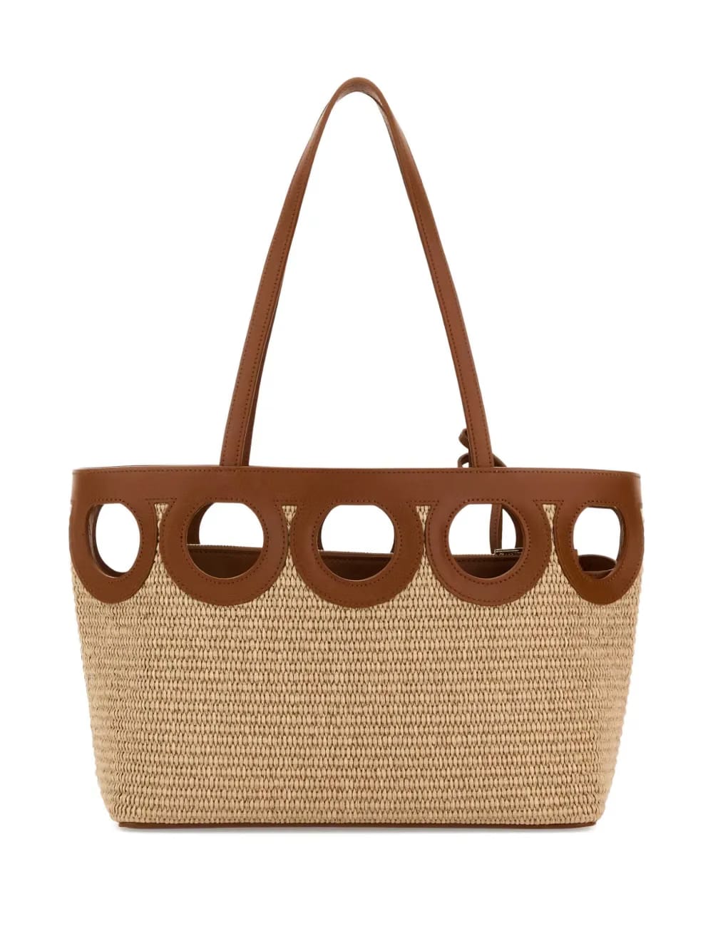 open-top cut-out tote bag