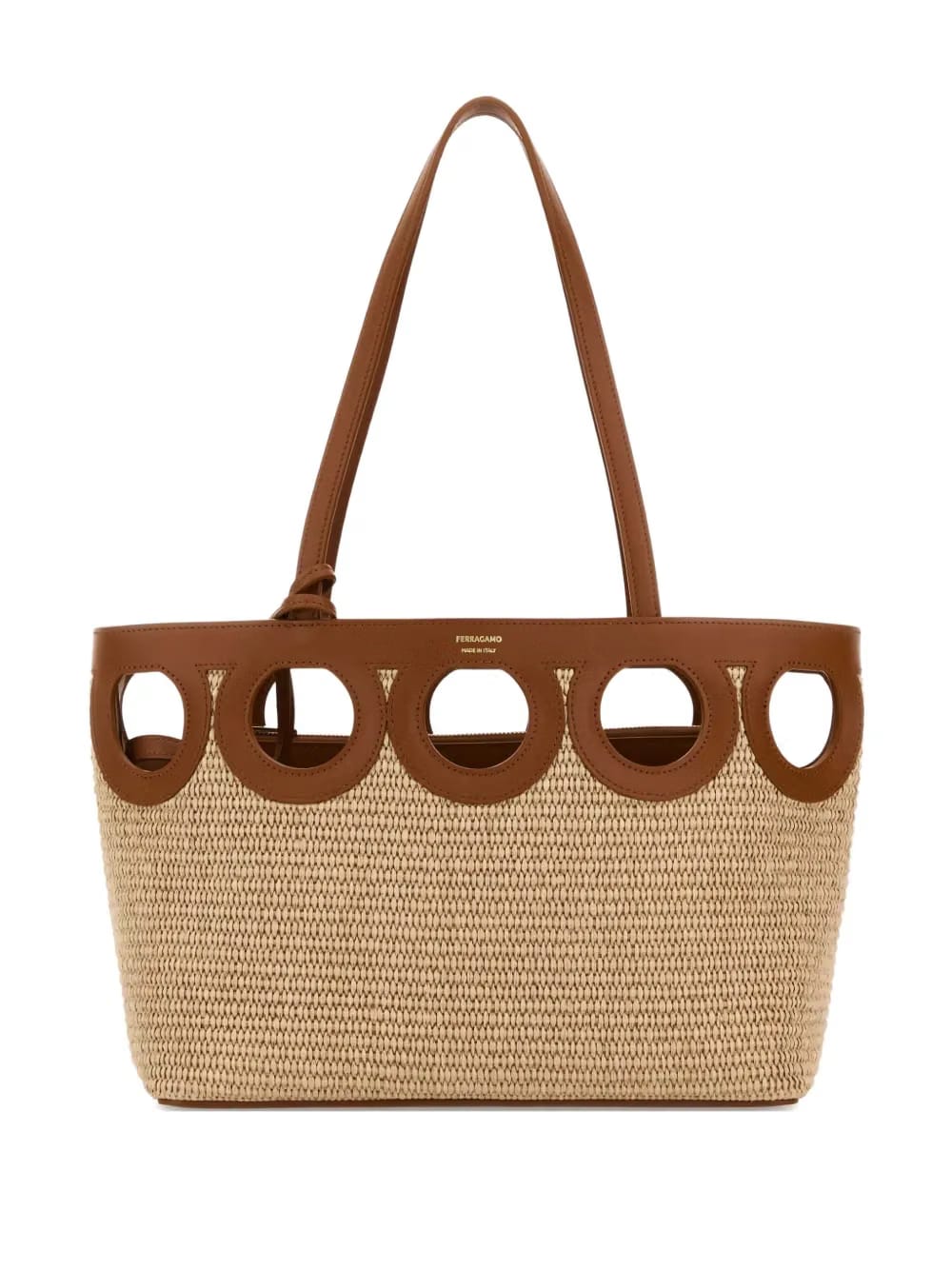 open-top cut-out tote bag