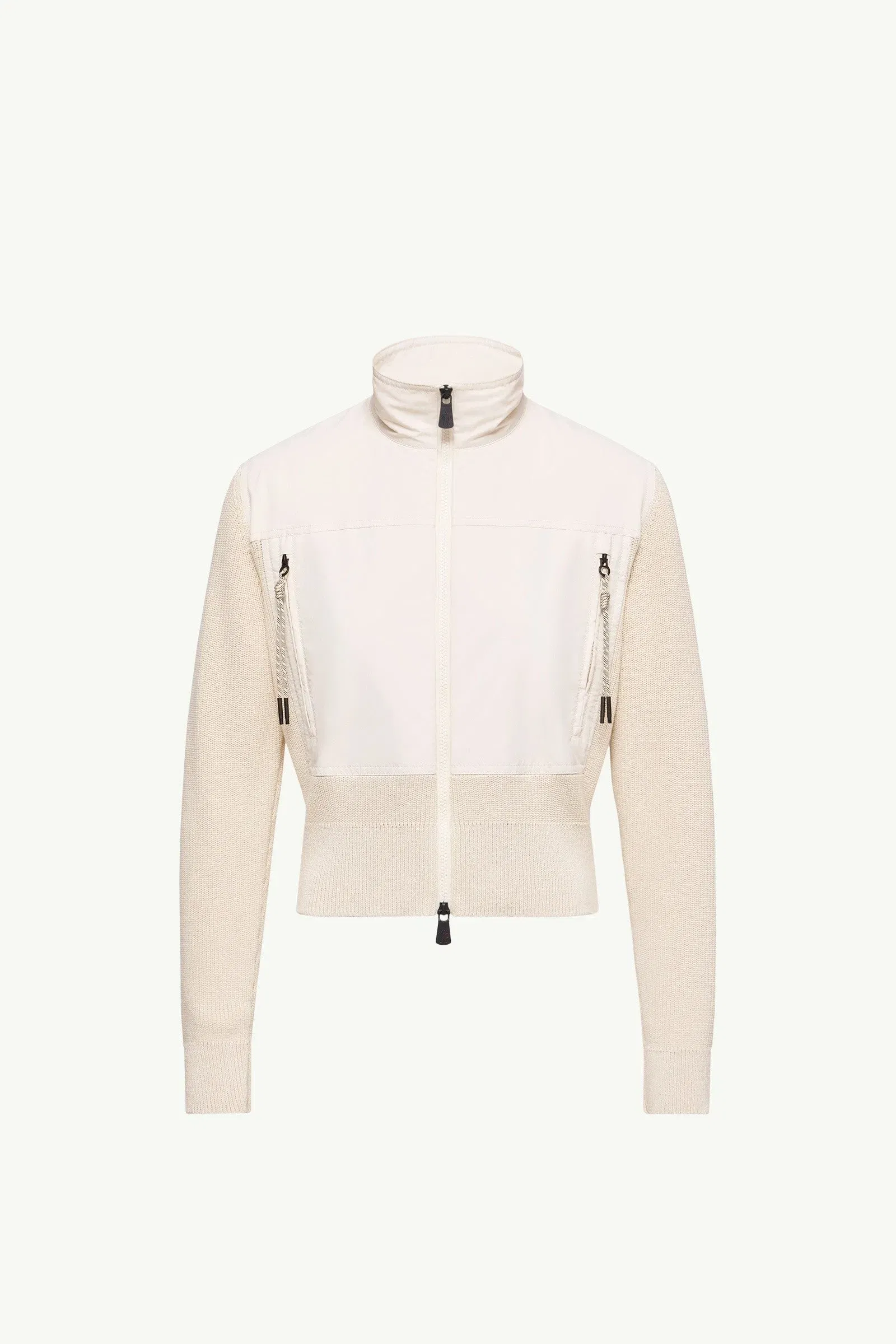Moncler Padded Zip-Up Cotton Cardigan White Ivory White Ivory