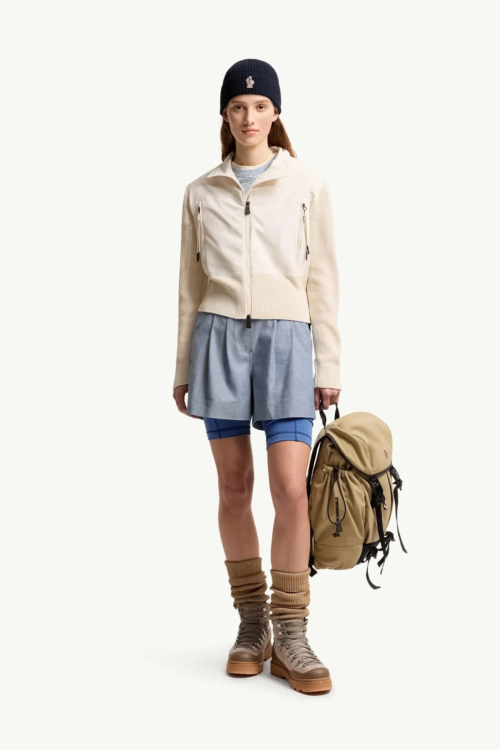 Moncler Padded Zip-Up Cotton Cardigan White Ivory White Ivory