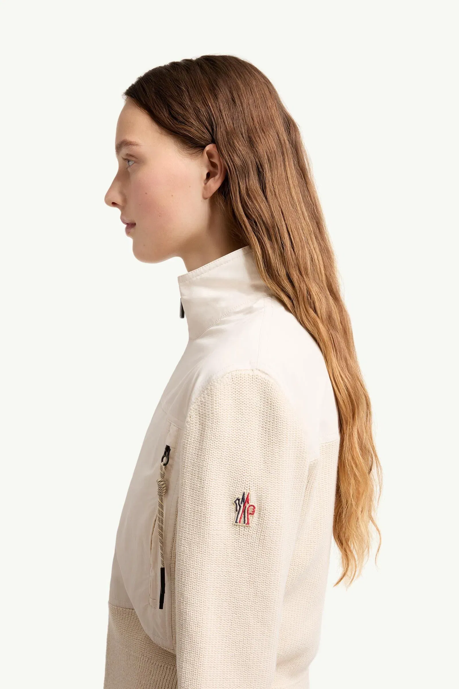 Moncler Padded Zip-Up Cotton Cardigan White Ivory White Ivory
