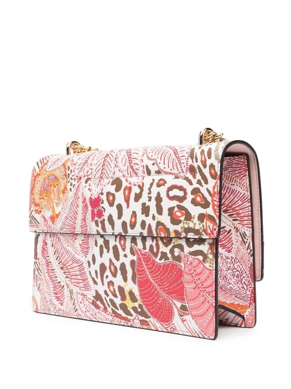 Vara floral-print leather satchel bag
