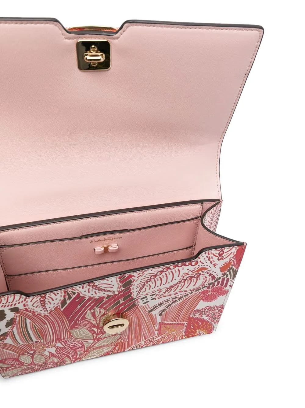 Vara floral-print leather satchel bag