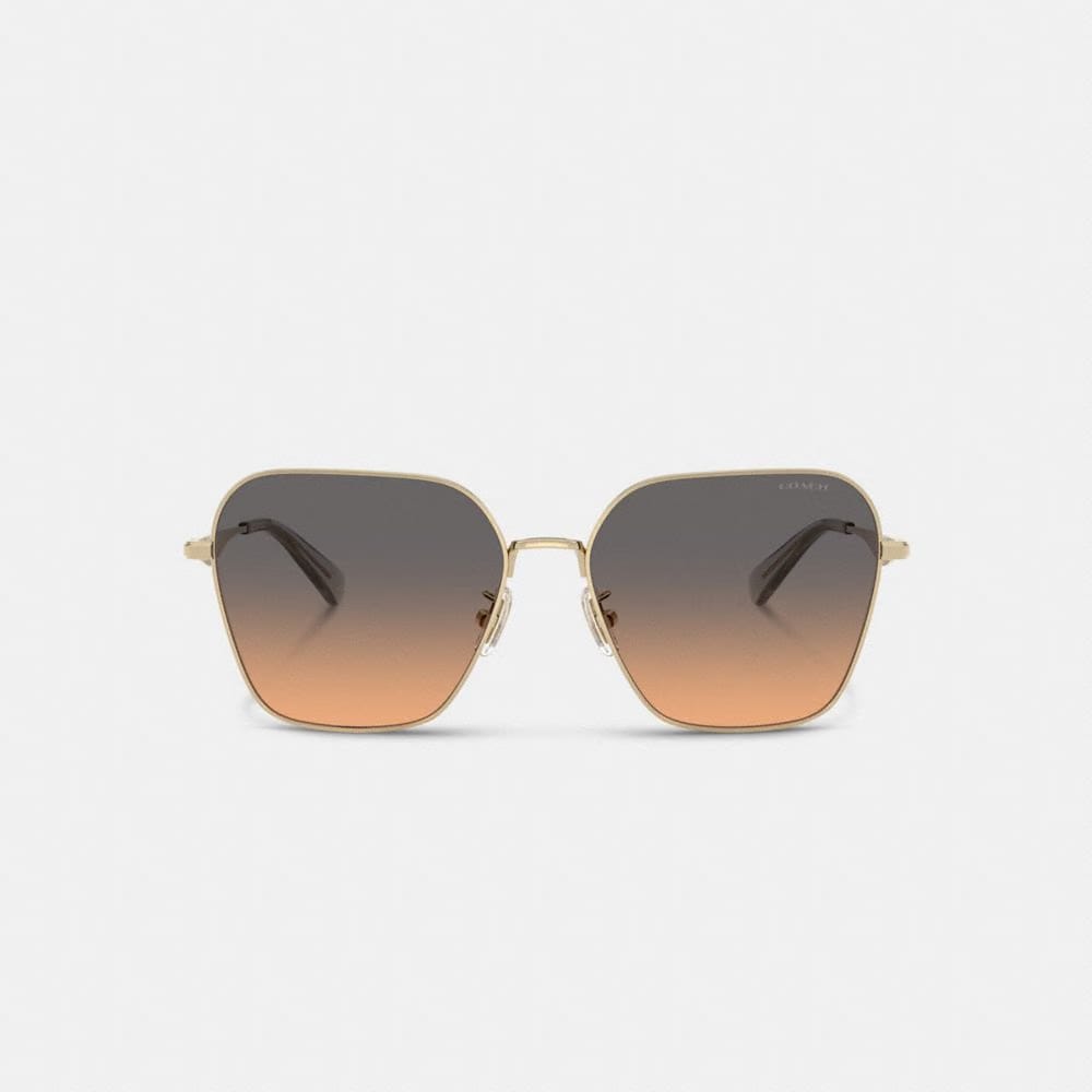C Hardware Metal Oversized Square Sunglasses