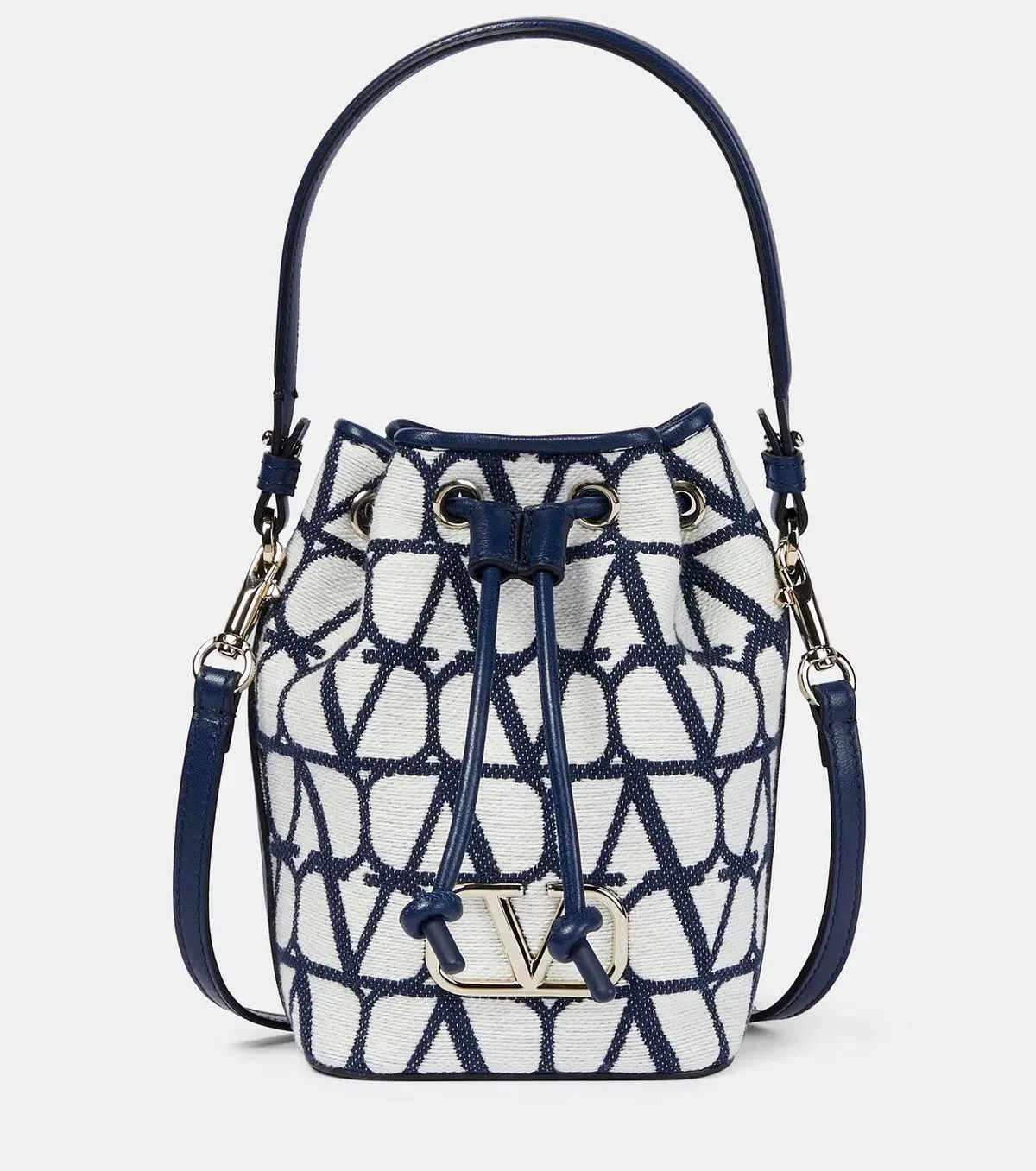 VLogo Signature Mini canvas bucket bag