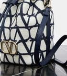 VLogo Signature Mini canvas bucket bag
