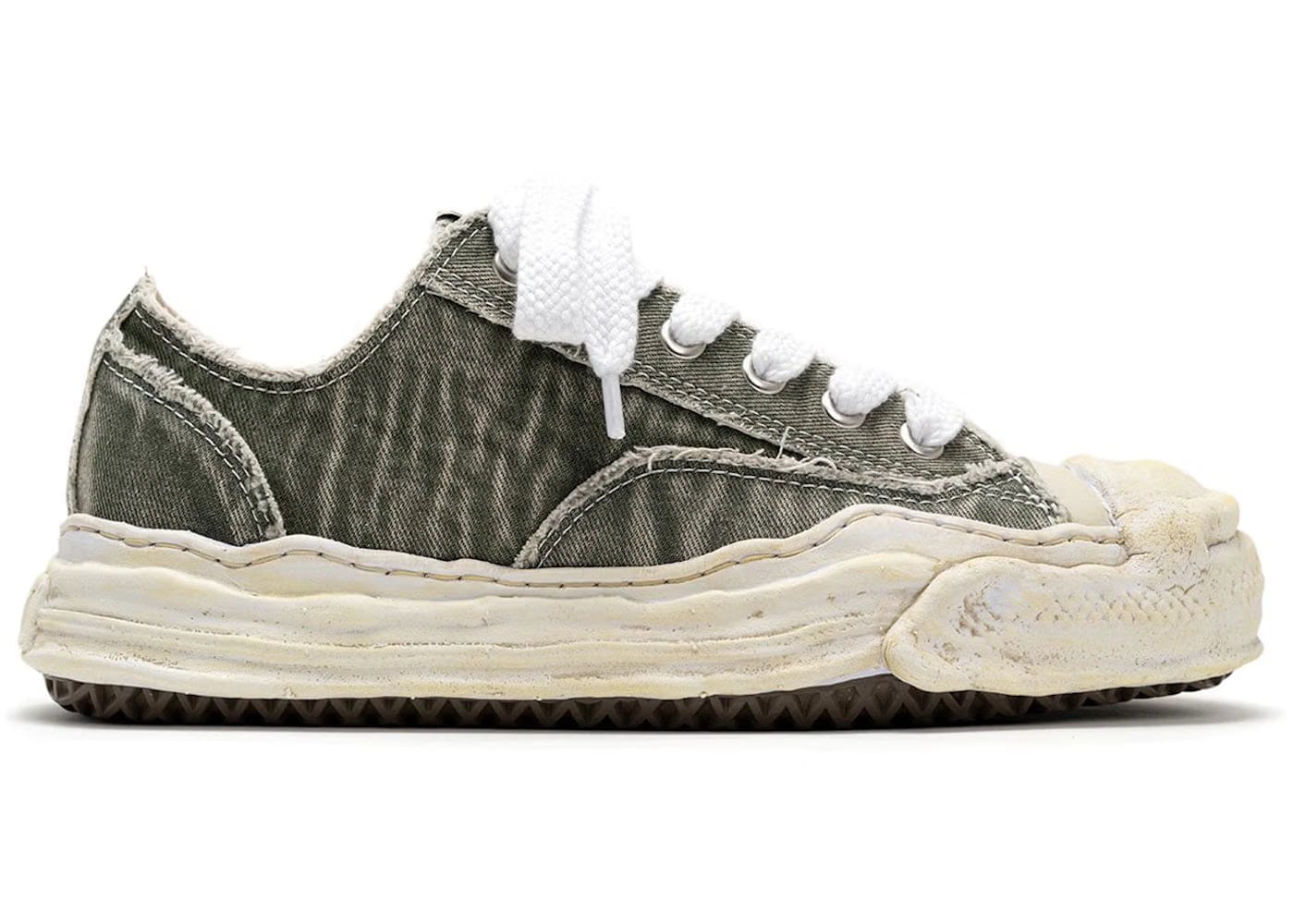 Maison Mihara Yasuhiro Hank Og Sole Bleach-Wash Denim Canvas Low Grey