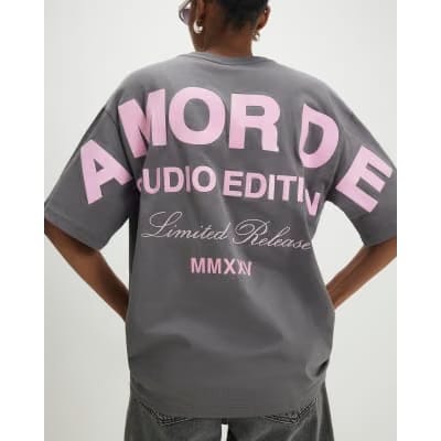 Grey Studio Graphic Oversized T-shirt