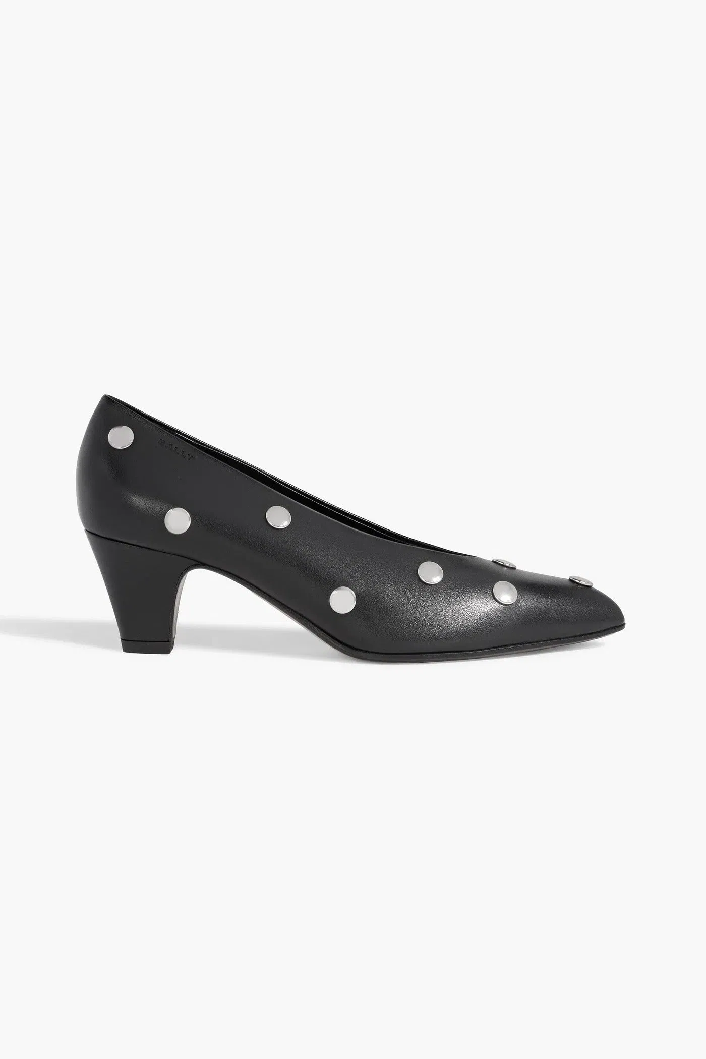Bally Aline Studded Leather Pumps Black Women's