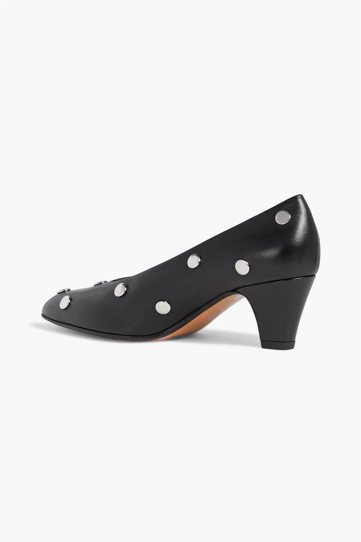 Bally Aline Studded Leather Pumps Black Women's
