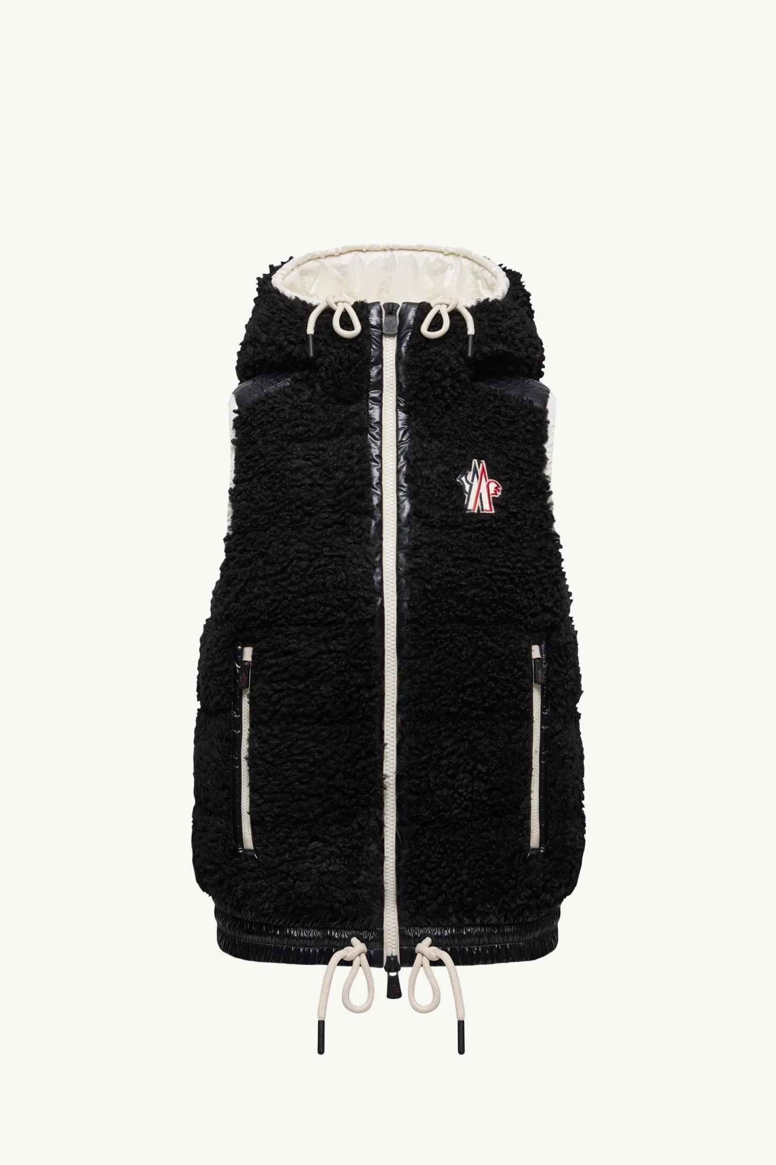 Moncler Teddy Hooded Insulated Vest Black Black