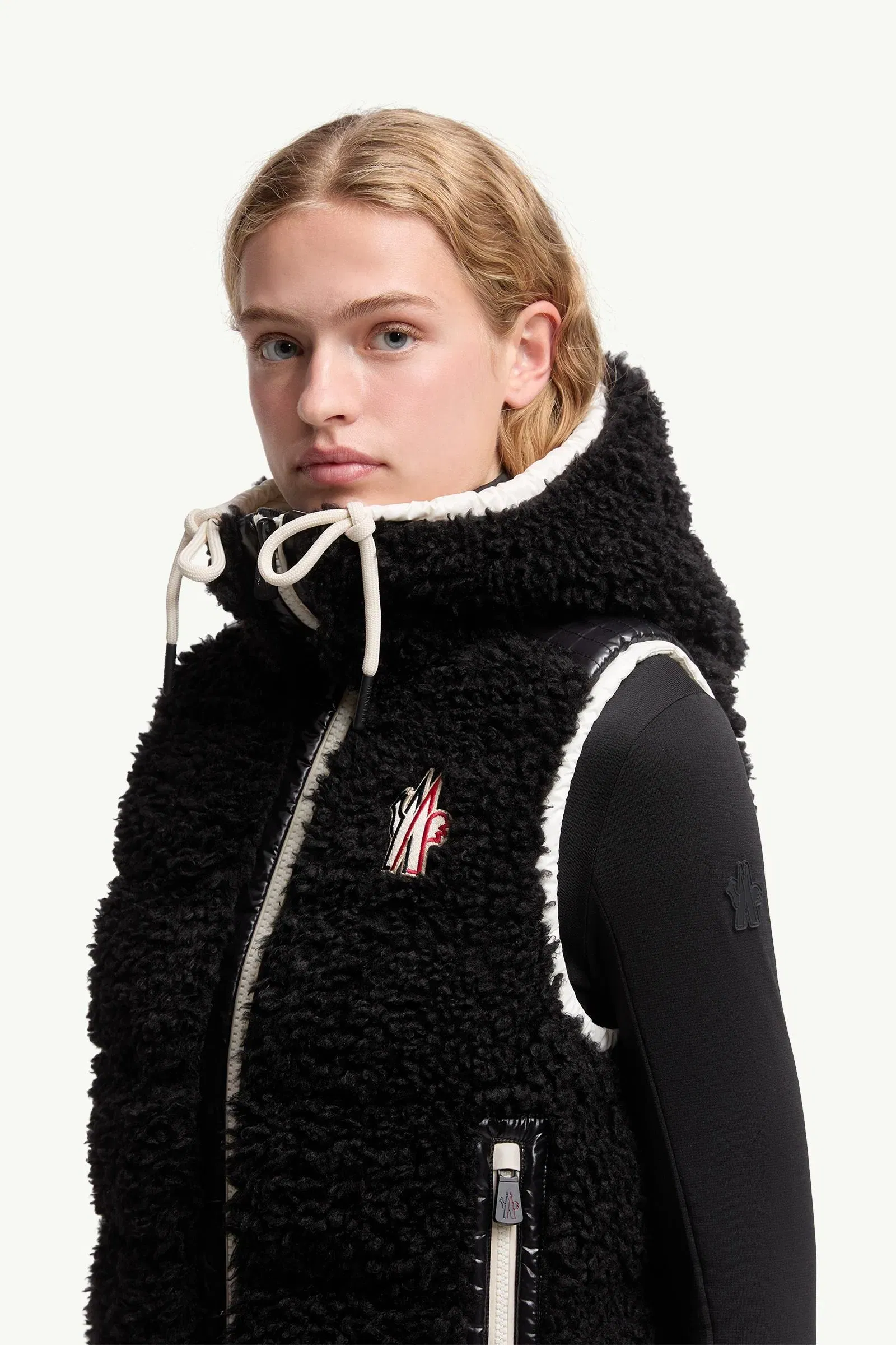 Moncler Teddy Hooded Insulated Vest Black Black