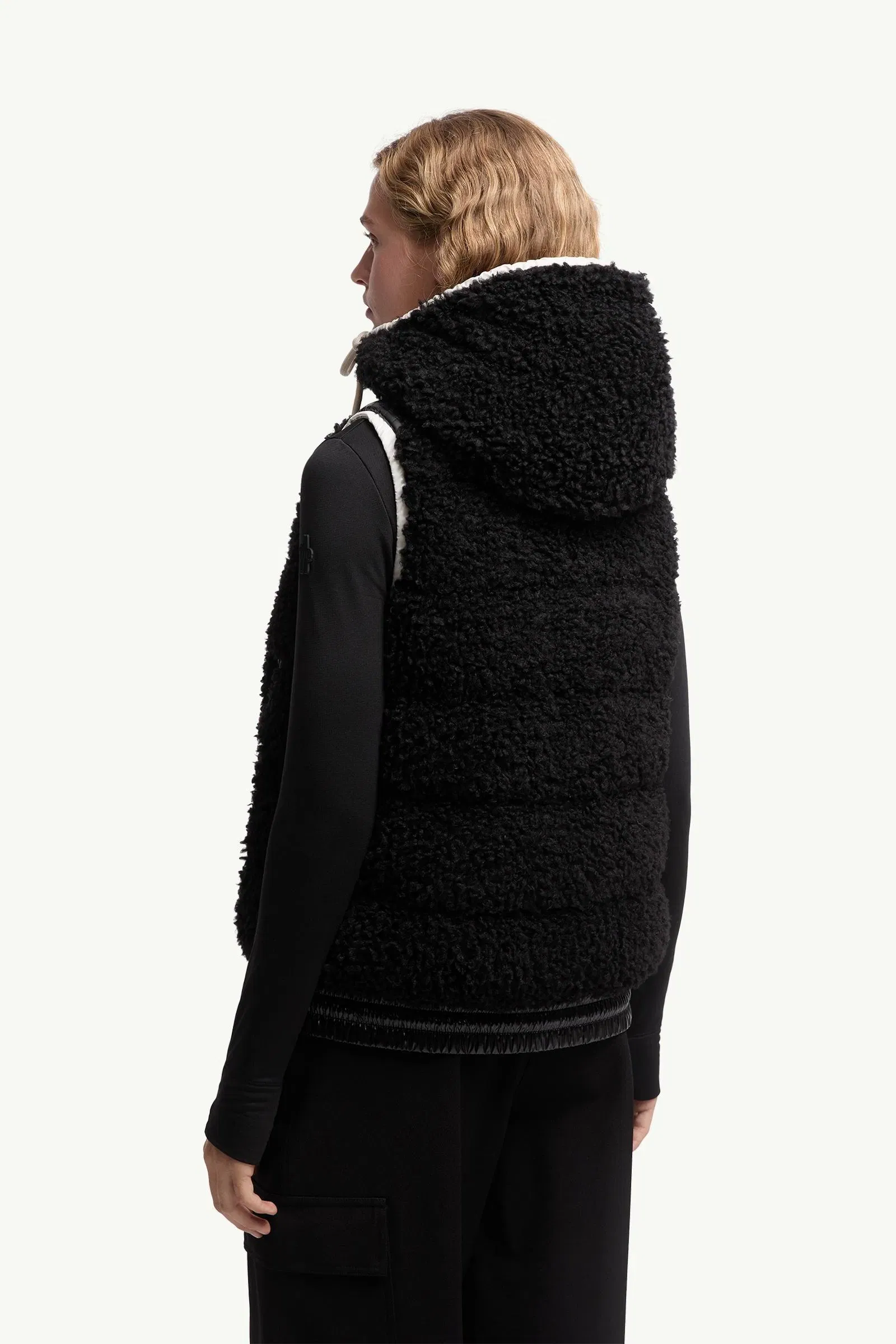 Moncler Teddy Hooded Insulated Vest Black Black