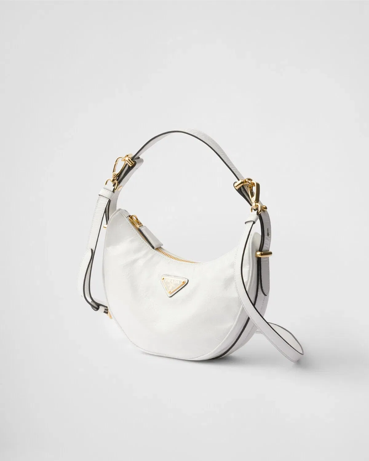 Prada Arqué naplak patent leather shoulder bag