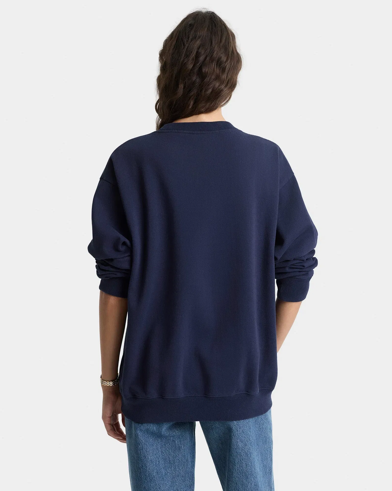 Yale Ivy Crewneck - Navy/White