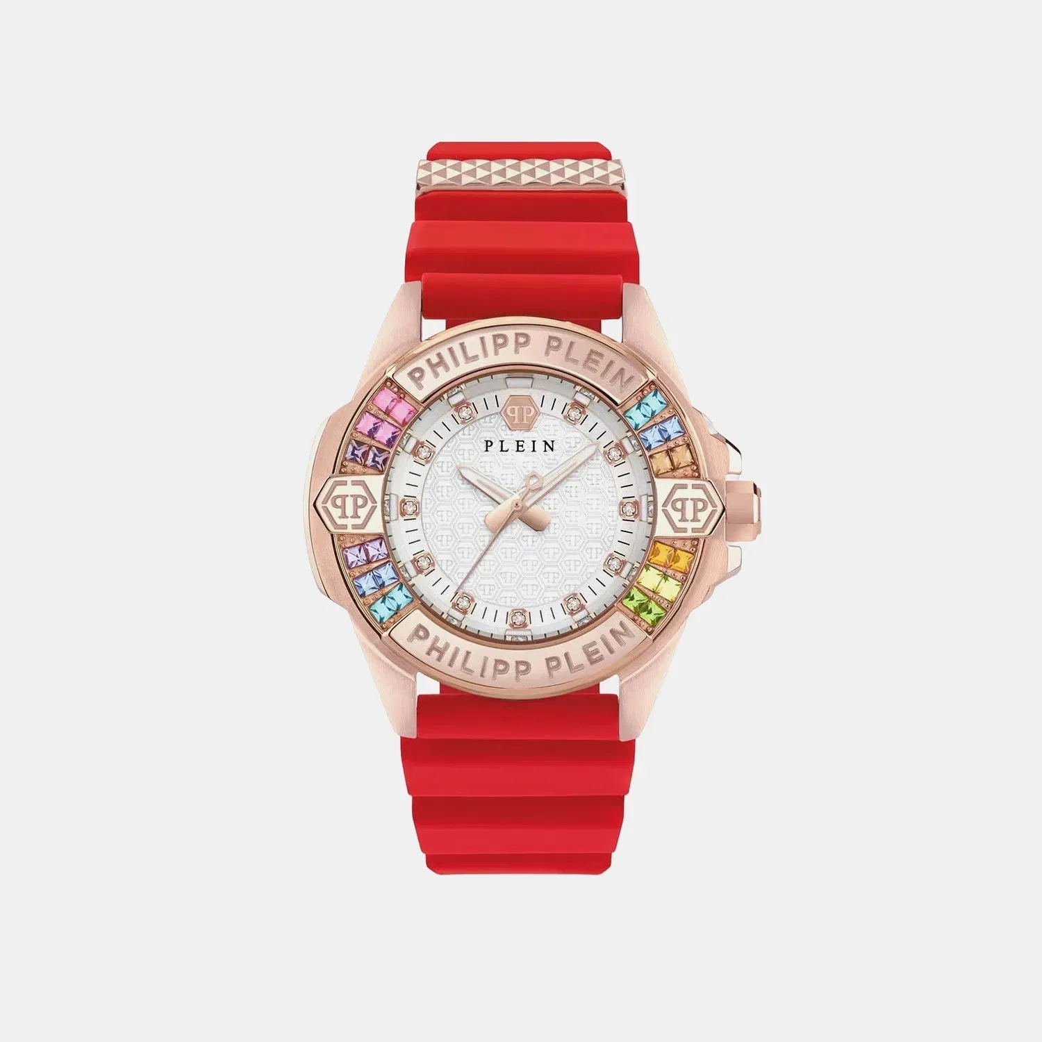 Philipp Plein Ofa-The Skull 38Mm Women Quartz White Dial Analog Silicone Watch Pwofa0325