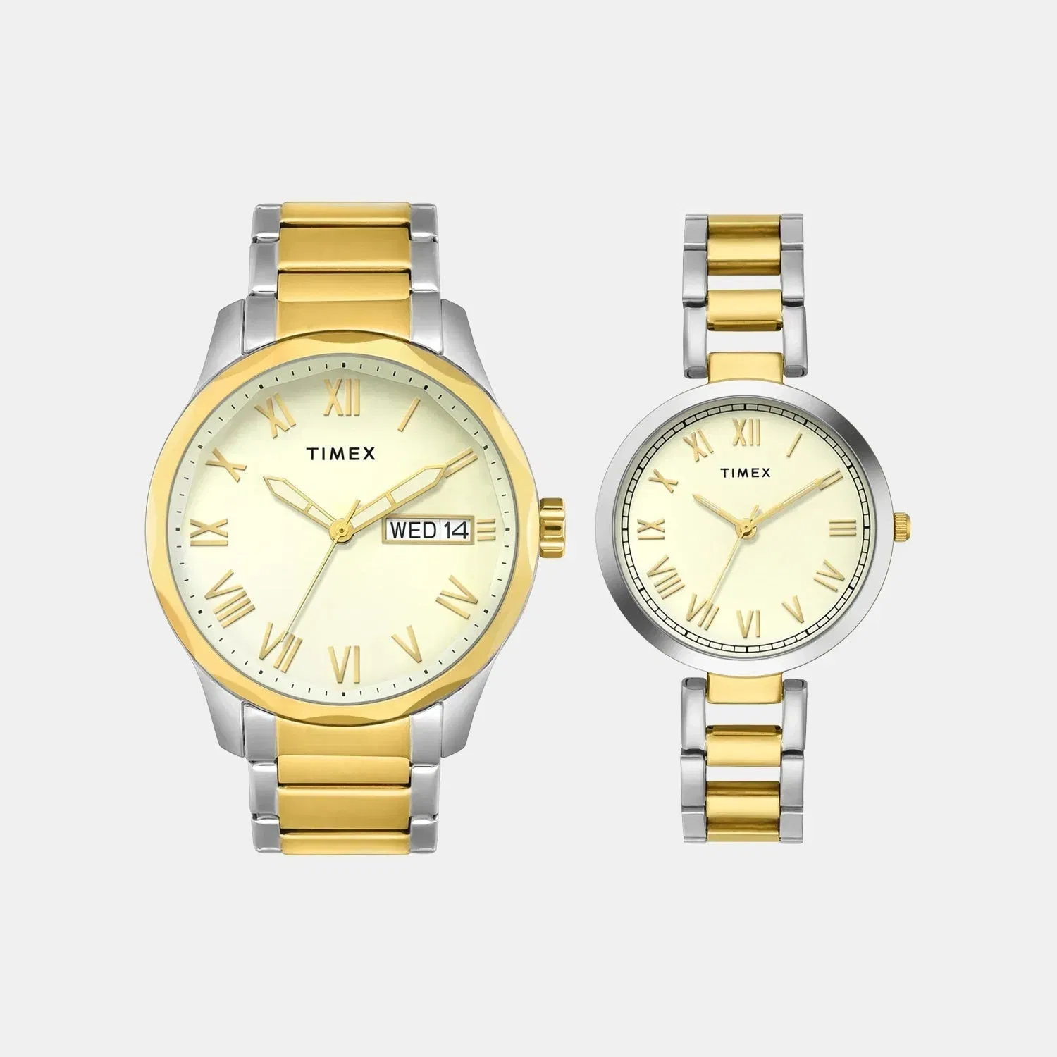 Timex Trendline Couple Quartz Dial Analog Stainless Steel Watch Tw00Pr341