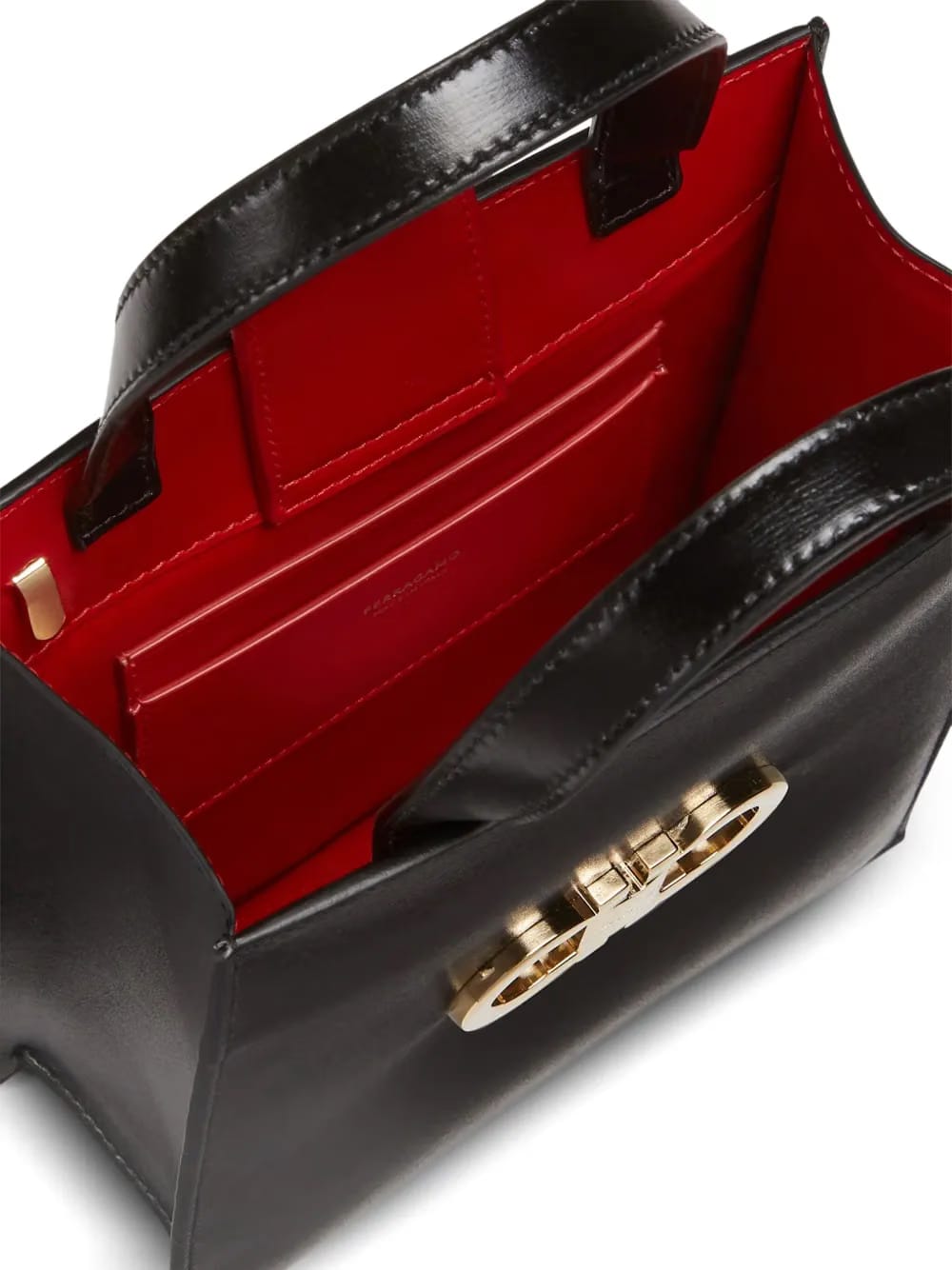Gancini-plaque leather minibag