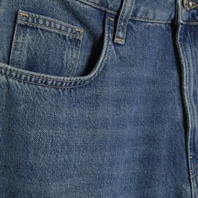Blue Classic Wide Leg Jeans