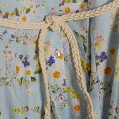 Petite Blue Floral Belted Shirt Dress