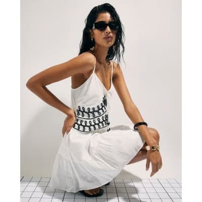 White Cornelli Mini Beach Dress