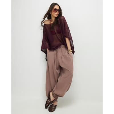 Red Metallic Knitted Cape