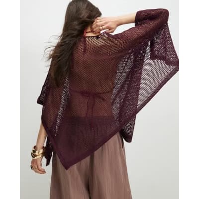 Red Metallic Knitted Cape