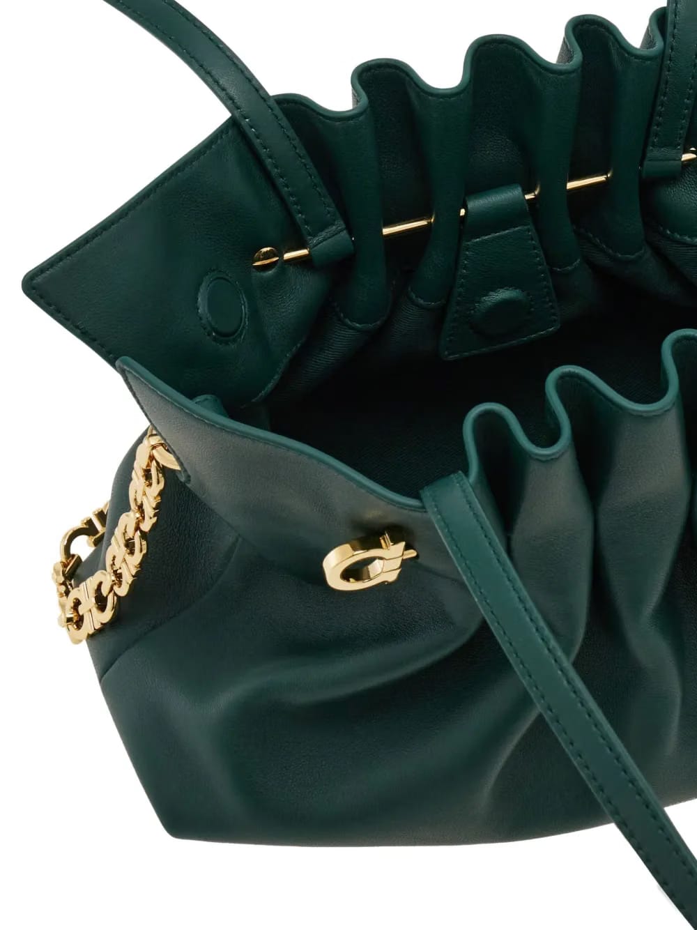 Soft ruched shoulder bag