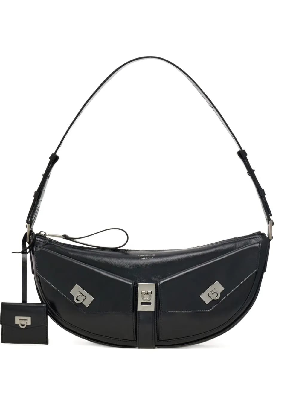 small gancio-embellished curved shoulder bag