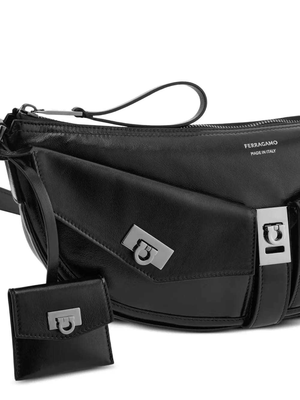 small gancio-embellished curved shoulder bag