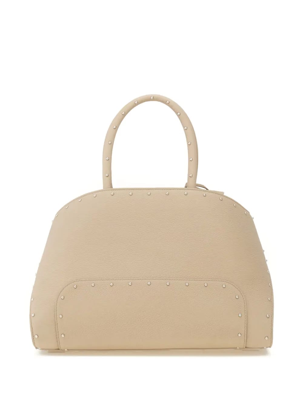 stud-embellished structured tote bag