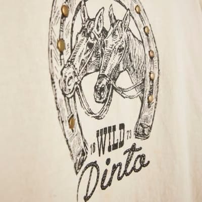 White Short Sleeve Tipped Horseshoe T-shirt