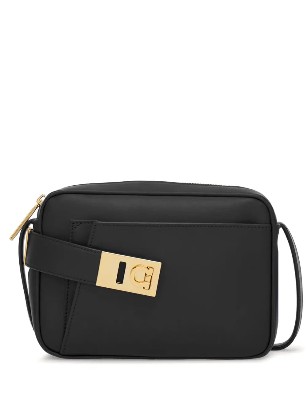 Gancini-buckle leather crossbody bag