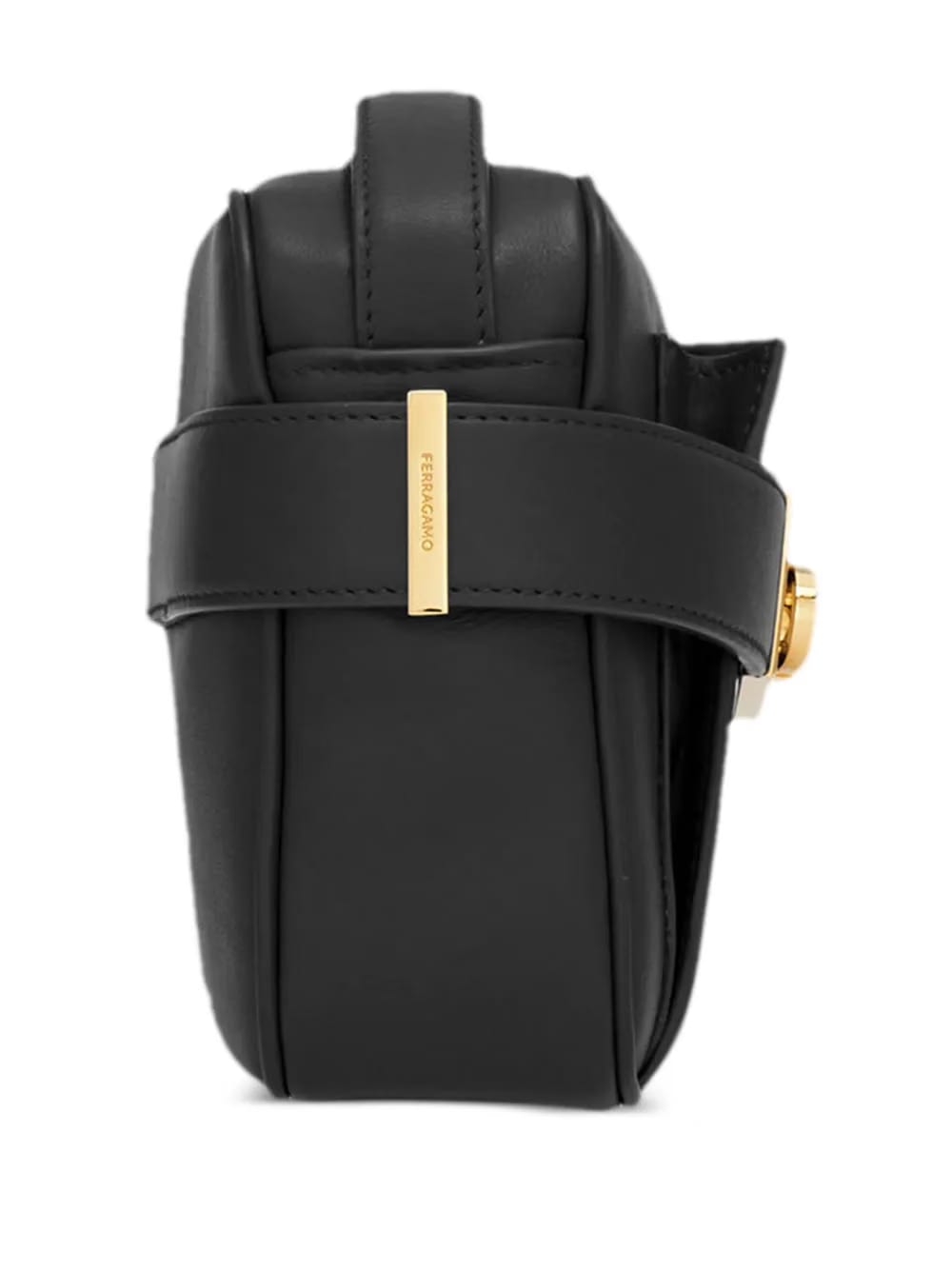 Gancini-buckle leather crossbody bag