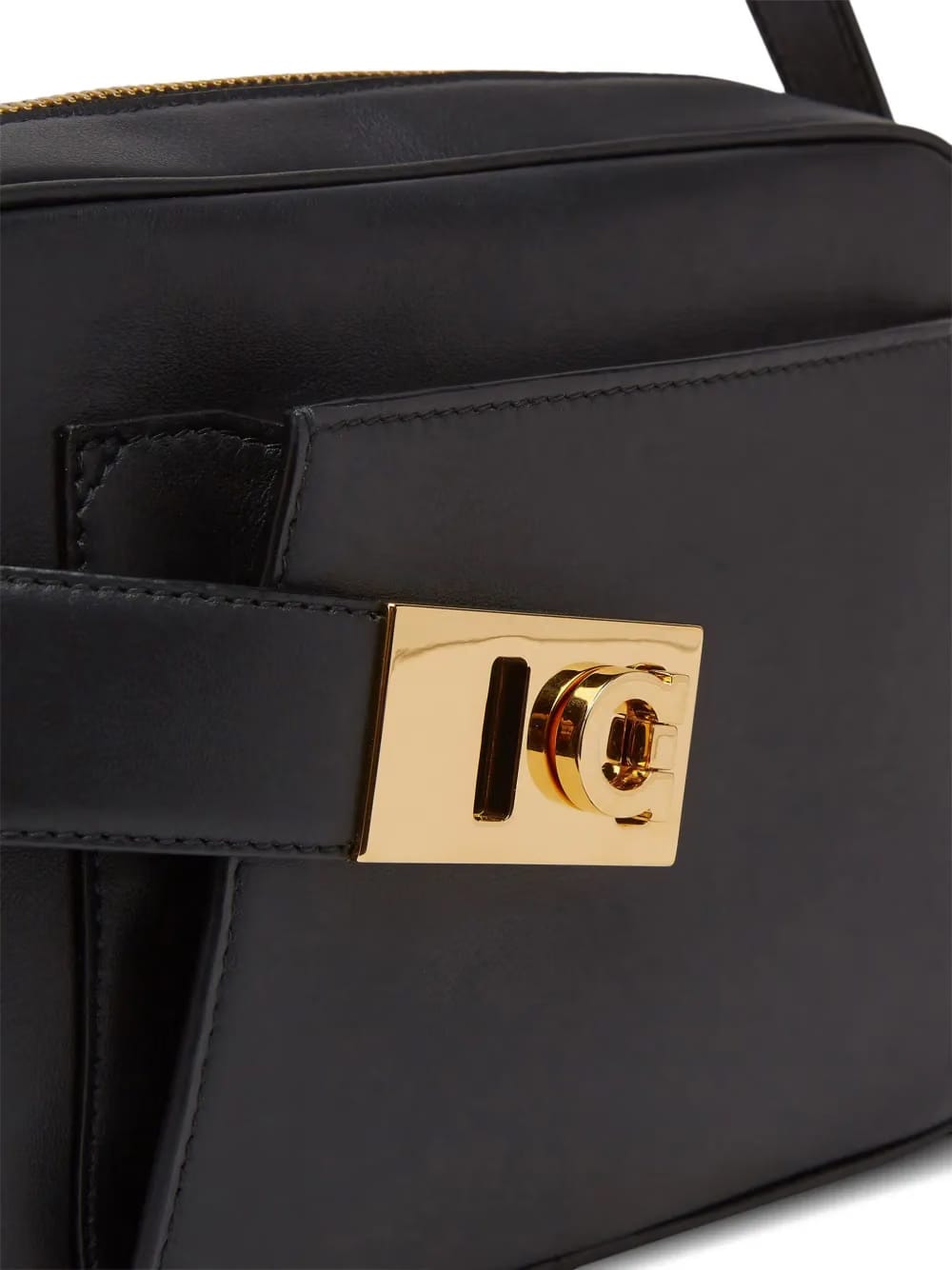 Gancini-buckle leather crossbody bag