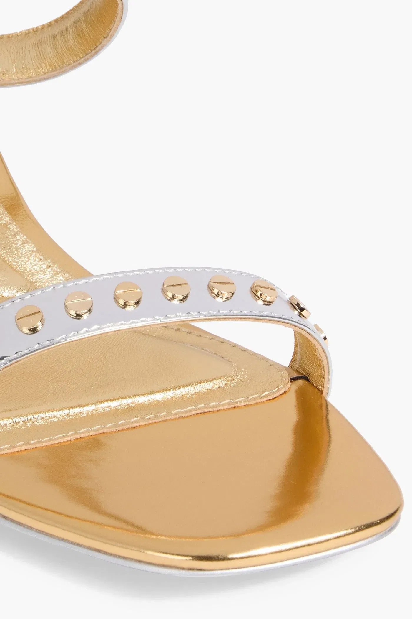 Simkhai Studded Mirrored-Leather Mules Silver Women's