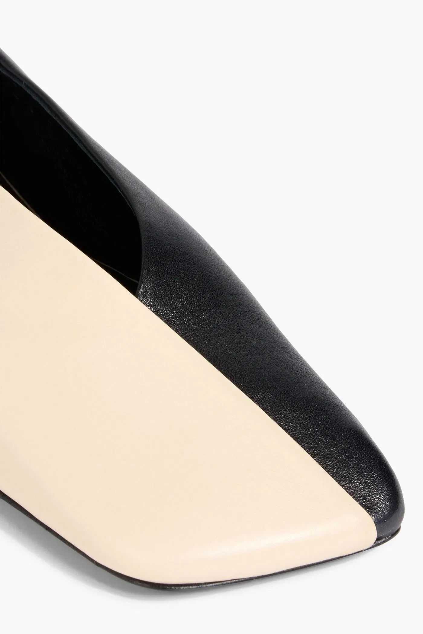 Jil Sander Two-Tone Leather Ballet Flats Ivory Women's