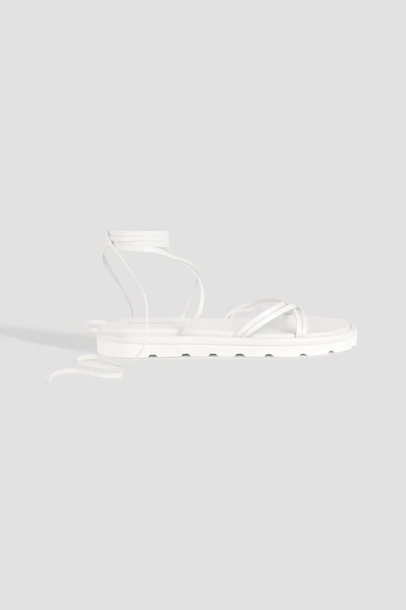 Gianvito Rossi Jane Lace-Up Leather Sandals White Women's