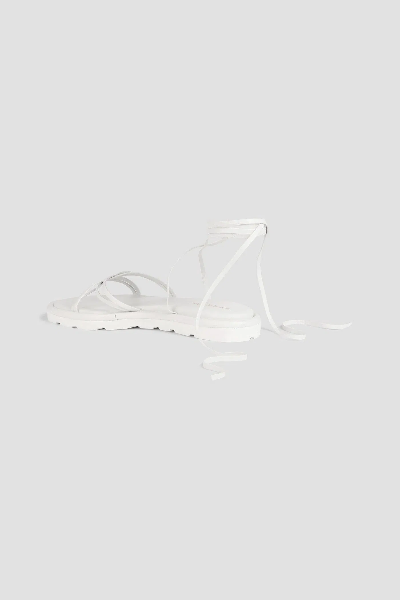 Gianvito Rossi Jane Lace-Up Leather Sandals White Women's