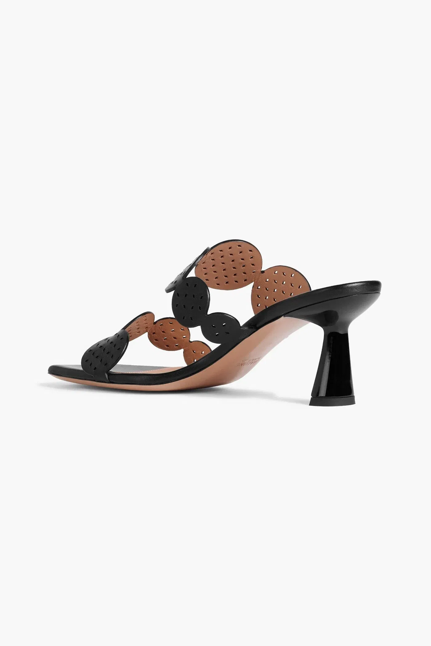 Malone Souliers Trish 65 Laser-Cut Leather Mules Black Women's