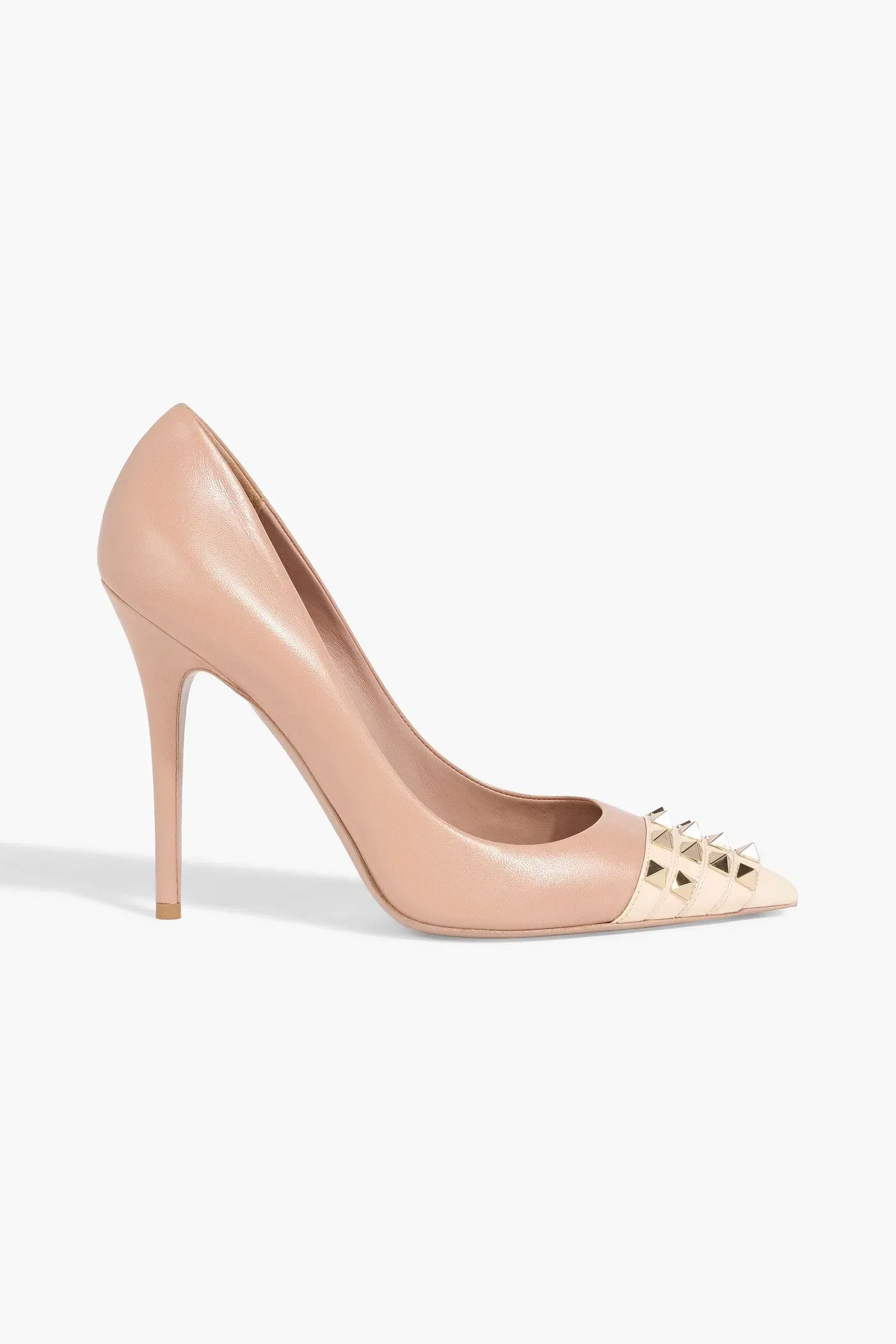 Valentino Garavani Rockstud Alcove Two-Tone Leather Pumps Blush Women's