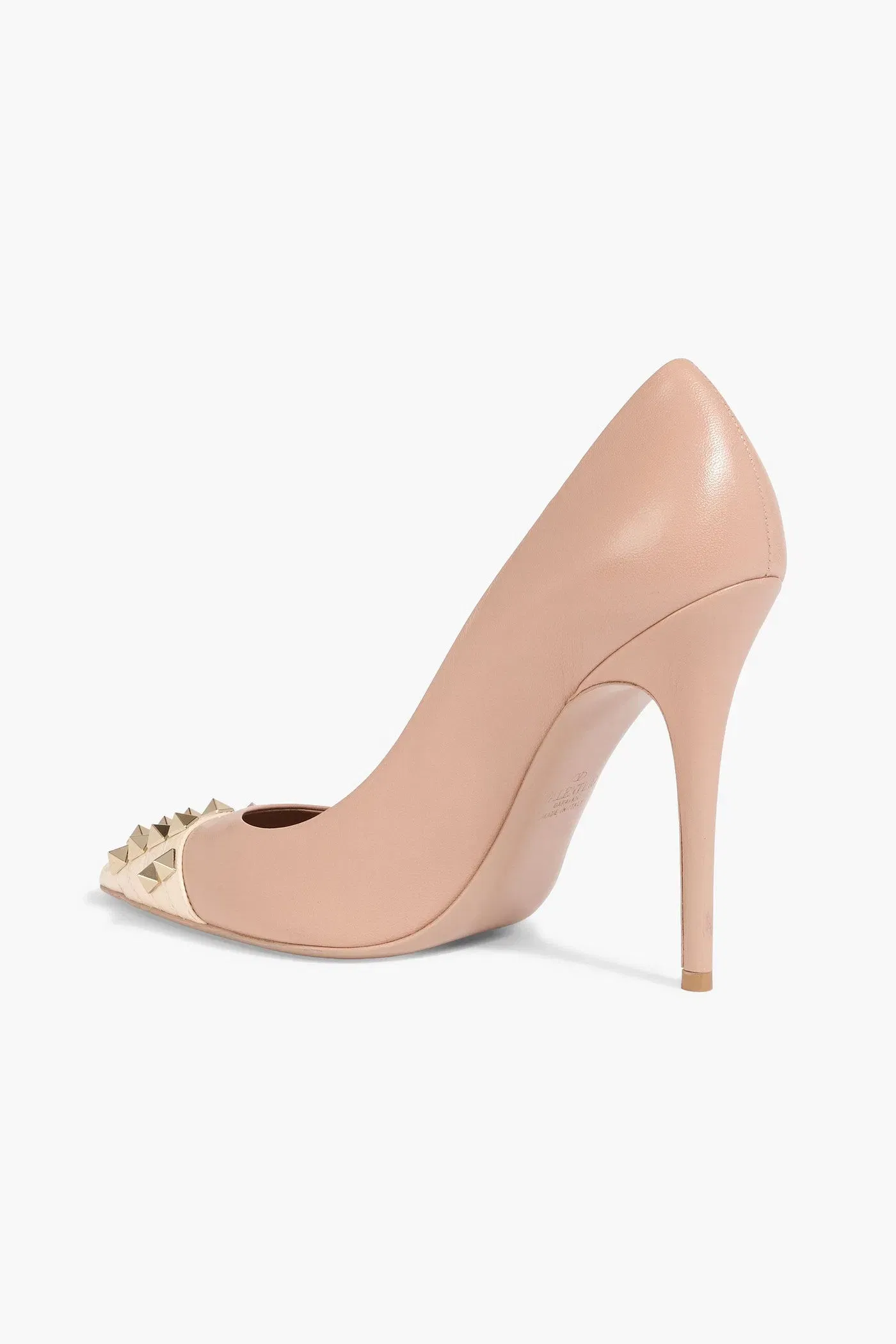 Valentino Garavani Rockstud Alcove Two-Tone Leather Pumps Blush Women's